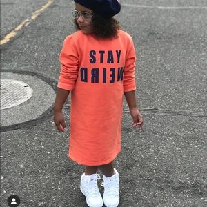 Childish orange sweatshirt dress